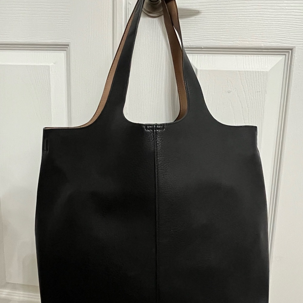 Black Tote Bag with attached handbag